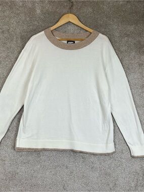 Lands End Sweater Womens Large Cotton Long Sleeve Pullover Stretch- 4724